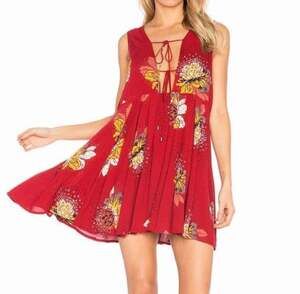 Free People Lovely Day Printed Tunic in Red Size M